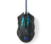 Myszki - Nedis GMWD210BK - LED Mysz gamingowa 1200/1800/2400/3600 DPI 6 przycisków czarna - miniaturka - grafika 1
