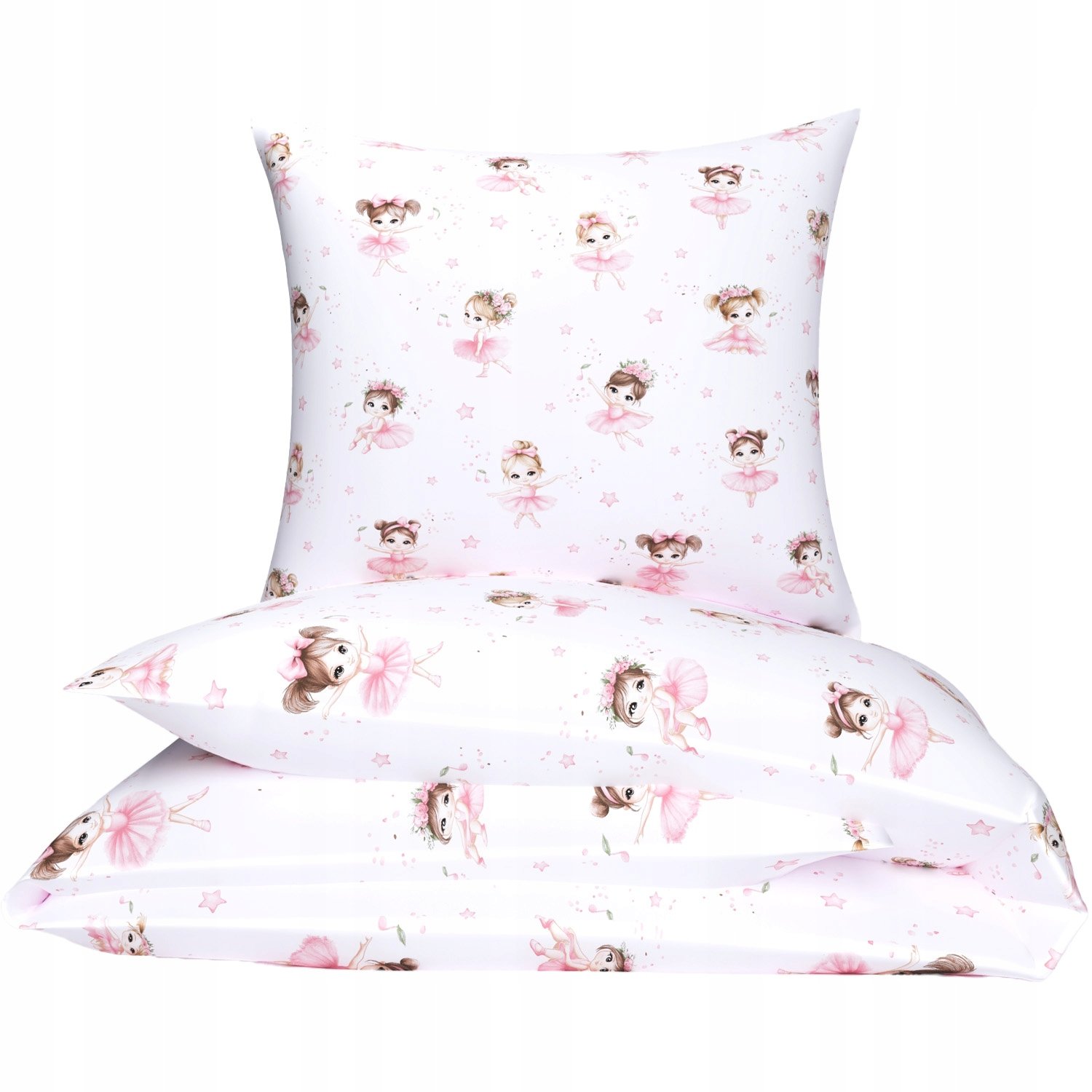 Pościel bawełniana 160x200 dziecięca 50x60 100% bawełna baletnice 275róż
