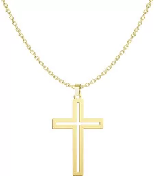 Pozłacany Naszyjnik z KRZYŻEM - Biżuteria religijna - miniaturka - grafika 1