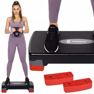 Step dwustopniowy do ćwiczeń fitness Springos - Steppery i stepy - miniaturka - grafika 1