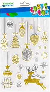 Craft with Fun Naklejki Boże Narodzenie Renifer brokatowy - Zabawki kreatywne - miniaturka - grafika 1