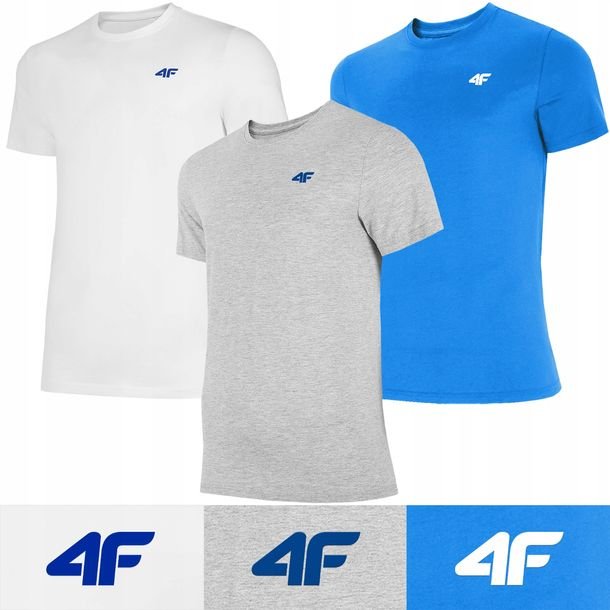 Koszulka Męska 4f T-shirt Zestaw 3 Szt. Tz62 Podkoszulek Bawełniany Xxl
