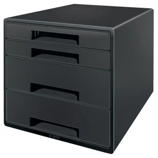 Pojemnik LEITZ RECYCLE z 4 szufladami czarny /53720095/ - Półki na dokumenty - miniaturka - grafika 1