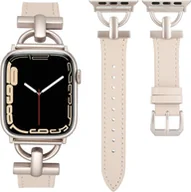 Akcesoria do smartwatchy - PASEK DO ZEGARKA APPLE WATCH 1/2/3/4/5/6/7/8/9/SE 38/40/41 BEŻOWY ELEGANCKI - miniaturka - grafika 1