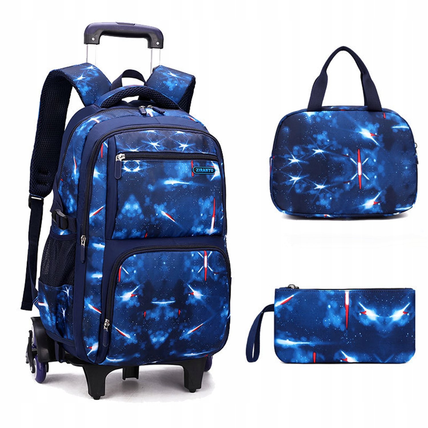 Zestaw 3w1: Plecak na Kółkach, Torba i Piórnik 46x23x30 cm