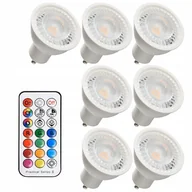 Żarówki tradycyjne - Zestaw 7 x żarówka gu10 Rgb neutralna z pilotem - miniaturka - grafika 1
