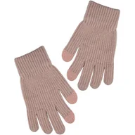 Rękawiczki dla dzieci - Dziewczęce rękawiczki w klasyczny fasonie dotykowe Noviti RZ022-G-01 Różowe - miniaturka - grafika 1