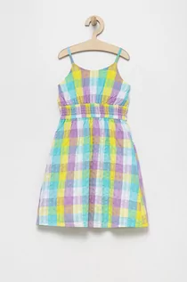 Sukienki i spódniczki dla dziewczynek - Benetton United Colors of United Colors of sukienka bawełniana dziecięca midi rozkloszowana - grafika 1
