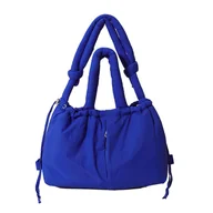 Torebki damskie - Torba damska Puffer Torba na ramię Jednolity kolor Torba Crossbody Prosta torba listonoszka Plecak o dużej pojemności na zakupy Głęboki niebieski G... - miniaturka - grafika 1