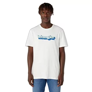 Koszulki męskie - Wrangler Męski t-shirt graficzny, biały (Worn White), rozmiar S, Worn White, S - grafika 1