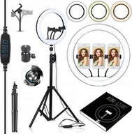 Wyposażenie ciemni fotograficznej - Lampa pierścieniowa SkinClear LAMPA PIERŚCIENIOWA 100W RING MAKIJAŻ STATYW 220cm - miniaturka - grafika 1