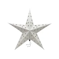Ozdoby bożonarodzeniowe - Gwiazda świąteczna papierowa w gwiazdki 60 cm biała - miniaturka - grafika 1