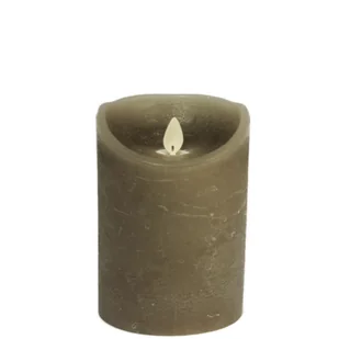 Świeca LED z prawdziwego wosku z timerem i migoczącym knotem Taupe Wysokość 10cm - Świece - miniaturka - grafika 1