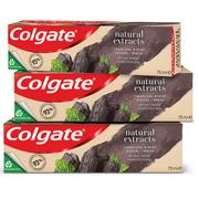 Pasty do zębów - Colgate Palmolive NATURAL pasta wybielająca z aktywnym węglem 3 x 75 ml CP-ZW-COL-0011 - miniaturka - grafika 1