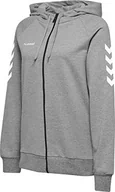 Bluzy damskie - Hummel Hmlgo damska bluza z kapturem, z zamkiem błyskawicznym, szary, xxl - miniaturka - grafika 1