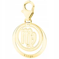 Bransoletki - Złota Zawieszka ze Znakiem Zodiaku Virgo Znak Zodiaku Panna SREBRO 925 - miniaturka - grafika 1