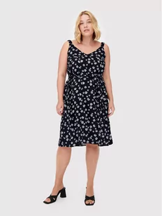 Only Carmakoma Sukienka letnia Lolliane 15261815 Czarny Regular Fit - Sukienki - miniaturka - grafika 1