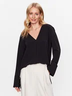 Bluzki damskie - Calvin Klein Bluzka K20K205688 Czarny Regular Fit - miniaturka - grafika 1