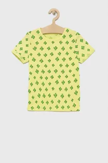 Koszulki dla dziewczynek - Name it t-shirt bawełniany dziecięcy kolor zielony wzorzysty - - grafika 1