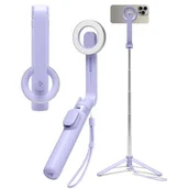 Selfie stick - Uchwyt selfie SPIGEN S571W MagSafe Bluetooth Tripod Fioletowy - miniaturka - grafika 1