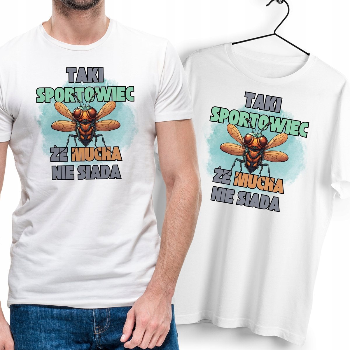 T-Shirt Dla Sportowca biały Na Prezent z Dowolnym Nadrukiem Zdjęciem Gift