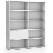 Regały biurowe - B2B Partner Regał biurowy szeroki LAYERS, 1 schowek, 1582 x 400 x 1905, biały 611490 - miniaturka - grafika 1