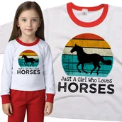 Piżamy dla dziewczynek - Piżama dziecięca Dziewczyna Która Kocha Konie 98/104 - VoloDonum - miniaturka - grafika 1