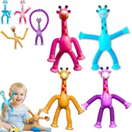 Figurki dla dzieci - ZESTAW 4x ŻYRAFA POP TUBE LED PRZYSSAWKI ZABAWKA SENSORYCZNA ANTYSTRESOWA - miniaturka - grafika 1