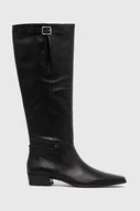 Kozaki damskie - Vagabond Shoemakers kozaki skórzane NELLA damskie kolor czarny na płaskim obcasie 5616.101.20 - miniaturka - grafika 1