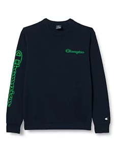 Champion Męska bluza z okrągłym dekoltem Legacy Neon Spray Powerblend Terry Contrast Logo, granatowy, XL - Bluzy męskie - miniaturka - grafika 1