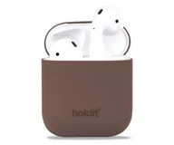 Akcesoria do słuchawek - Holdit Silicone Case AirPods 1&2 Dark Brown - miniaturka - grafika 1