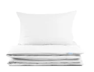 Pościel - Pościel bawełniana 180x200 Semplice biała z torbą - miniaturka - grafika 1