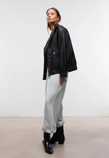 Stradivarius Kurtka oversize ze sztucznej skóry Czarny XL - Kurtki damskie - miniaturka - grafika 1