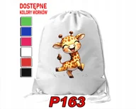 Torby szkolne - WOREK SZKOLNY NA WF BUTY DLA DZIECKA ZWIERZAKI ŚMIESZNE RÓŻNE + IMIĘ - miniaturka - grafika 1