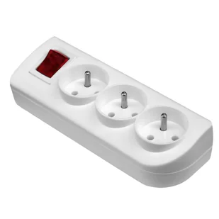 Gniazdo przedłużacza 3X2P+Z GN-30 W Z WYŁĄCZNIKIEM BIAŁY ELGOTECH - Przedłużacze i rozgałęźniki - miniaturka - grafika 1