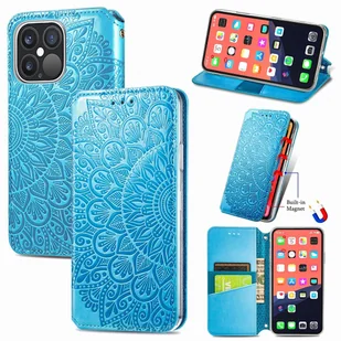 König Design Etui kompatybilne z Apple iPhone 13 Pro Max Etui na telefon komórkowy ze skóry syntetycznej - Niebieskie etui na telefon komórkowy - Etui i futerały do telefonów - miniaturka - grafika 1