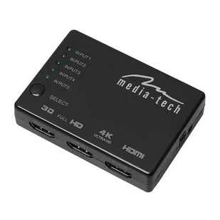Media-Tech Przełącznik HDMI 5-portowy MT5207 - Rozgałęźniki - miniaturka - grafika 2