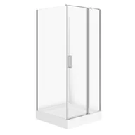 Kabiny prysznicowe - Kabina Prysznicowa Cersanit Moduo 80X80X195 kwadratowa prawa transparentny brodzik Tako 16cm biały S601-354 - miniaturka - grafika 1