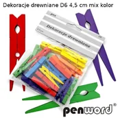 Pozostałe akcesoria dla plastyków - POLSIRHURT Dekoracje drewniane (spinacz) D6 4,5cm mix kolorów - miniaturka - grafika 1
