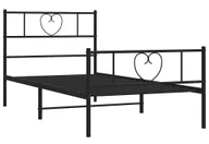 Łóżka - Czarne Loftowe Łóżko Z Metalu 100X200Cm Farah - miniaturka - grafika 1