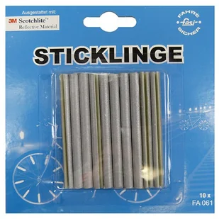 Fasi fasi Sticklinge Odblaski na szprychy 3M-Scotchlite, 8 sztuk, silver 2020 Światła boczne i odblaski 20.715 - Lampki rowerowe - miniaturka - grafika 1