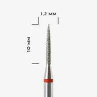 Frezarki do paznokci - Frez diamentowy szpic czerwony (delikatny) Ø 1,2 mm, wys. 10 mm - miniaturka - grafika 1