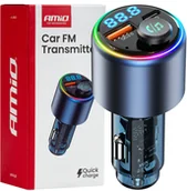 Transmitery FM - Transmiter samochodowy fm 1×usb-a 1×usb-c 12v 24v amio-04655 - miniaturka - grafika 1