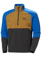 Kurtki i kamizelki sportowe męskie - Helly Hansen Kurtka funkcyjna "Cascade Schield Anorak" w kolorze niebiesko-brązowo-czarnym - miniaturka - grafika 1