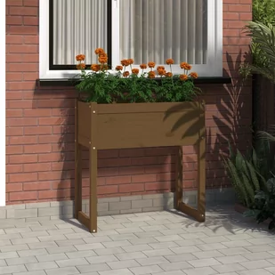 vidaXL Donica, miodowy brąz,78x40x81 cm, lite drewno sosnowe - Donice - miniaturka - grafika 1