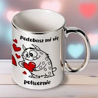Kubki - Srebrny kubek walentynkowy - Podobasz mi się potwornie - miniaturka - grafika 1