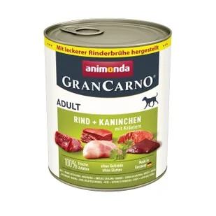animonda GranCarno Original Adult Wołowina i królik z ziołami 24x800 g - Mokra karma dla psów - miniaturka - grafika 1