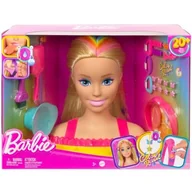 Lalki dla dziewczynek - Barbie Głowa do stylizacji Neonowa tęcza blond włosy HMD78 MATTEL p1 - miniaturka - grafika 1