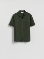 Koszule męskie - Reserved - Koszula regular fit z wiskozy - zielony - miniaturka - grafika 1