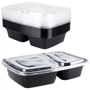 Pojemnik Na Żywność Dzielony Lunchbox Z 2 Przegródkami Zestaw 10 Szt. 1,2 L - Lunch boxy - miniaturka - grafika 1